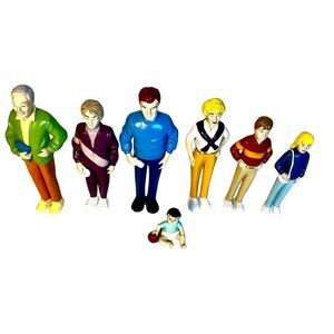 Lakeshore Block Play People White Caucasian  Family Figure Lot Of 8 Complete